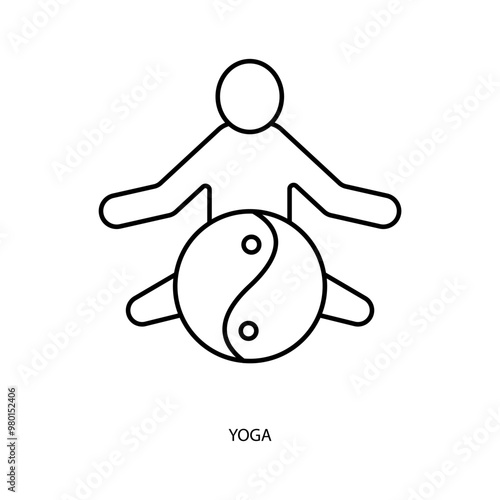 yoga concept line icon. Simple element illustration. yoga concept outline symbol design.