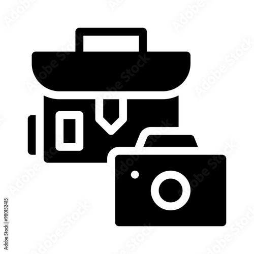 camera bag glyph icon