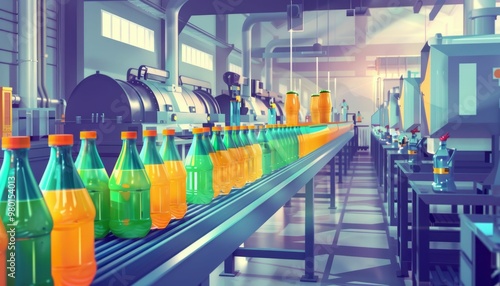 Beverage bottling production line with quality control inspection