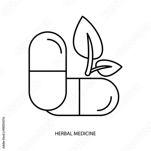 herbal medicine concept line icon. Simple element illustration. 
herbal medicine concept outline symbol design.