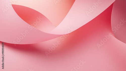 A minimalist pink wallpaper with a subtle outline of a ribbon in the center and soft glowing light