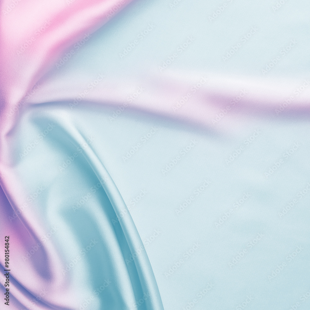 Fototapeta premium Beautiful silk fabric with color gradient, top view