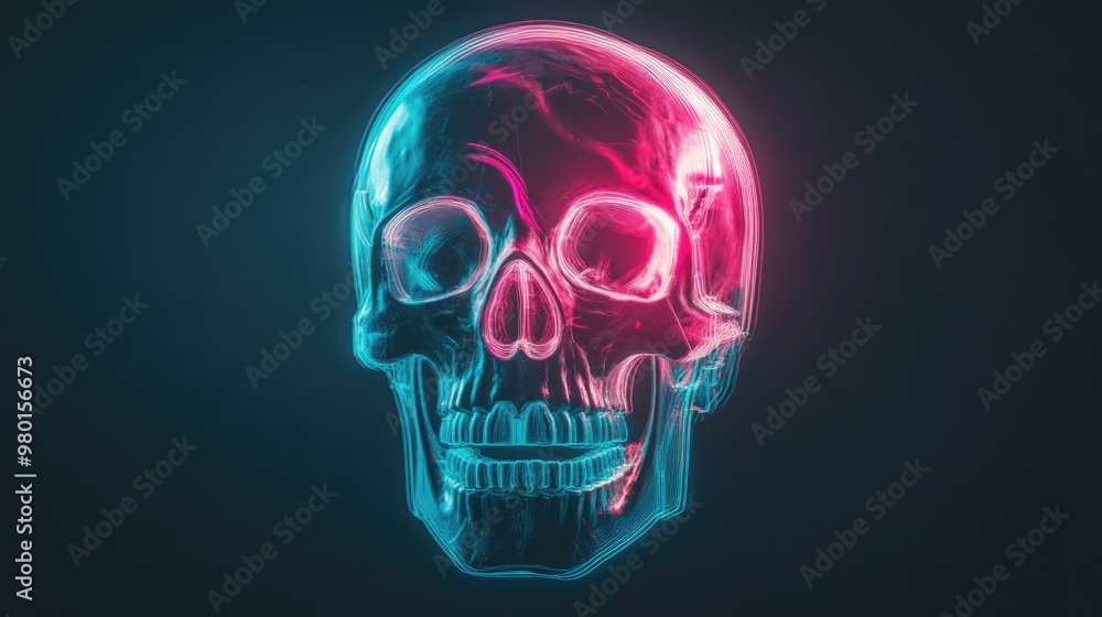 A vibrant neon skull art piece with a blend of blue and pink colors, perfect for creative designs and dark themes. A vibrant neon skull art piece with a blend of blue and pink colors, perfect for creative designs and dark themes.