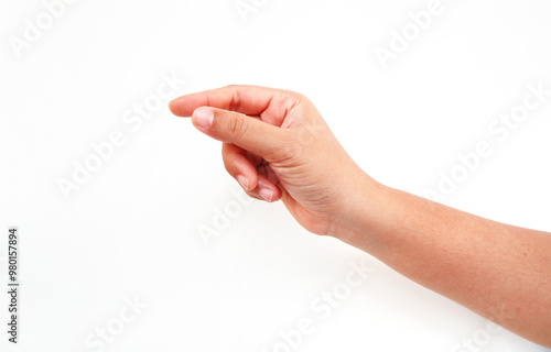 Wallpaper Mural hand making the symbol that means pick up on white background. copy space Torontodigital.ca