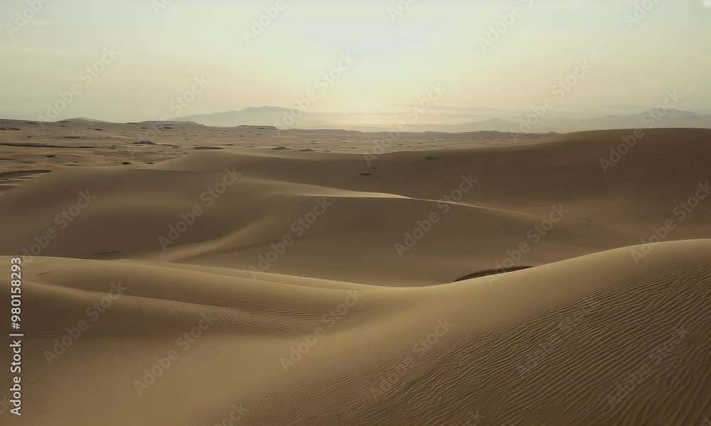 Golden Sand Dunes Stretch Across the Desert Landscape Golden Sand Dunes Stretch Across the Desert Landscape