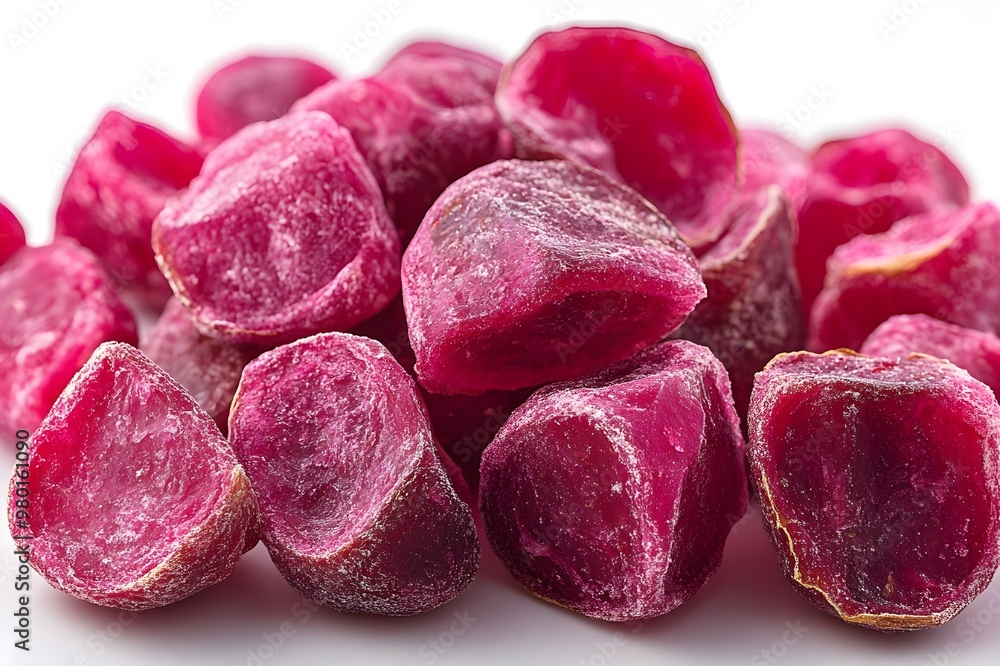a pile of pink pieces of food
a pile of pink pieces of food