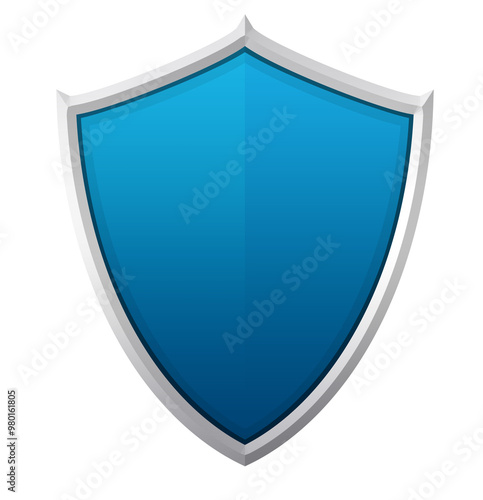 Blue and Silver Shield Emblem