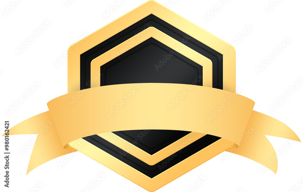 Black and Gold Badge with Ribbon
Black and Gold Badge with Ribbon