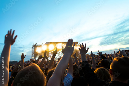 cheering crowd at a rock concert
