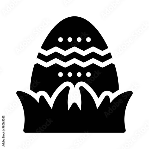Easter egg hunt glyph icon
