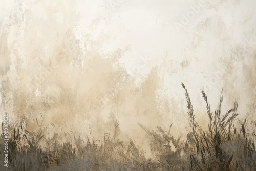 Abstract Painting of Grass and a Textured Background