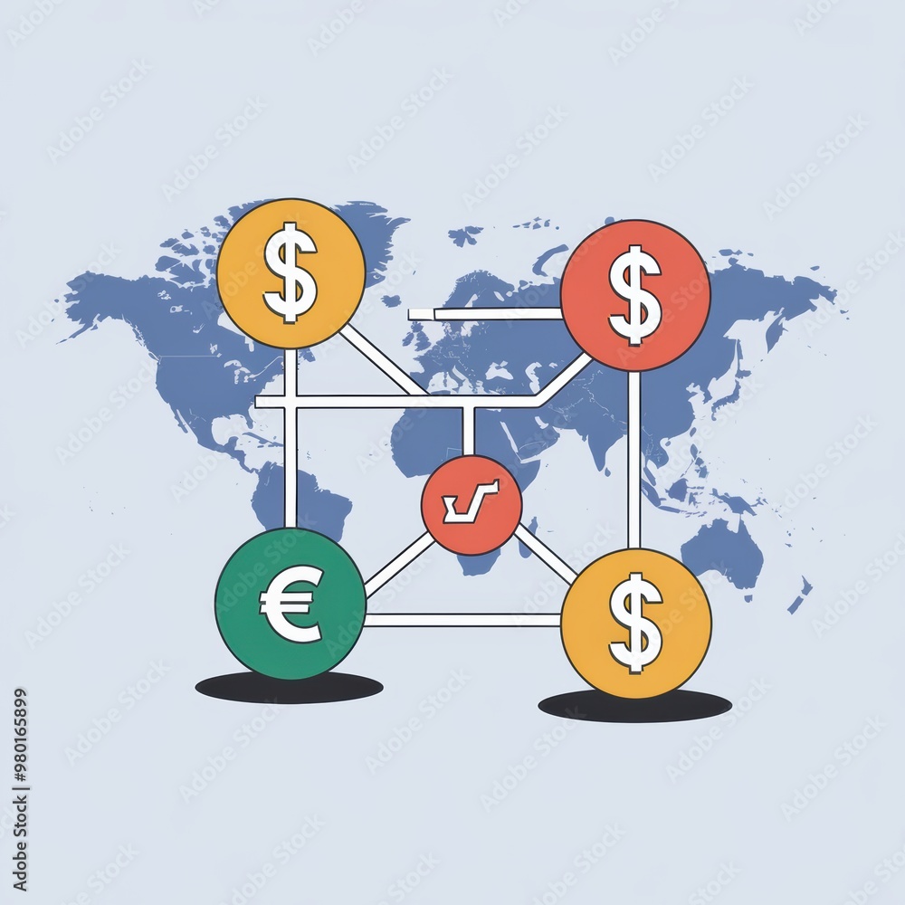 Forex Currency Exchange Concept: Global Trading Minimalist Design with Major Currencies Forex Currency Exchange Concept: Global Trading Minimalist Design with Major Currencies