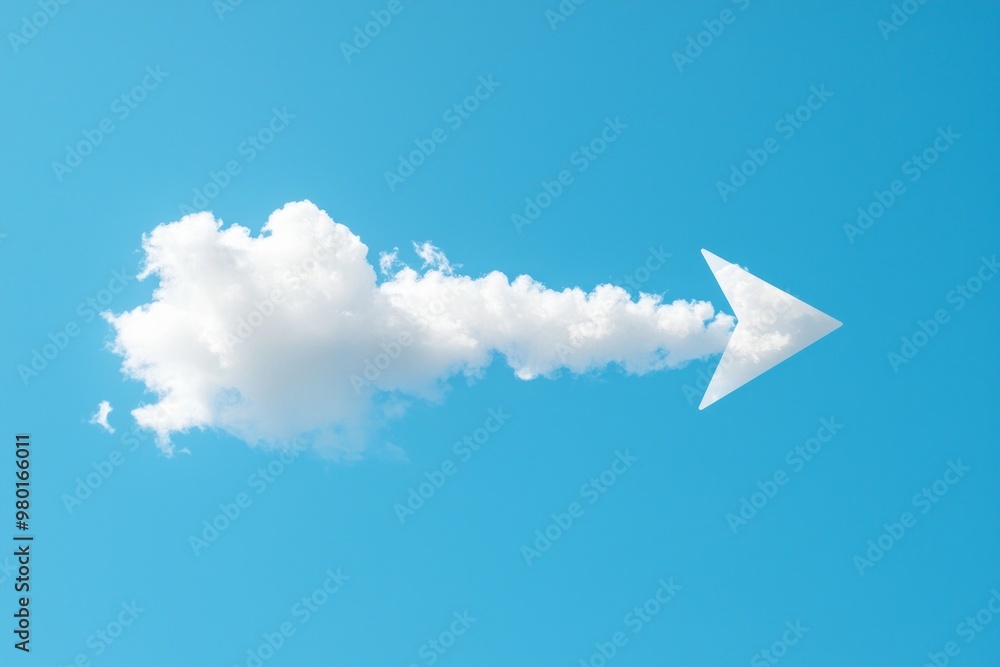 Fototapeta premium An arrow made of clouds in a clear sky