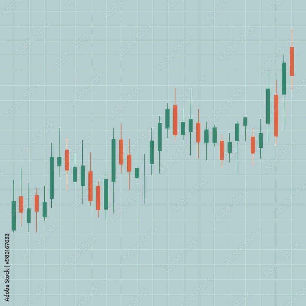 Candlestick Chart Analysis: Minimalist Trading Pattern Illustration for Stock Market Candlestick Chart Analysis: Minimalist Trading Pattern Illustration for Stock Market