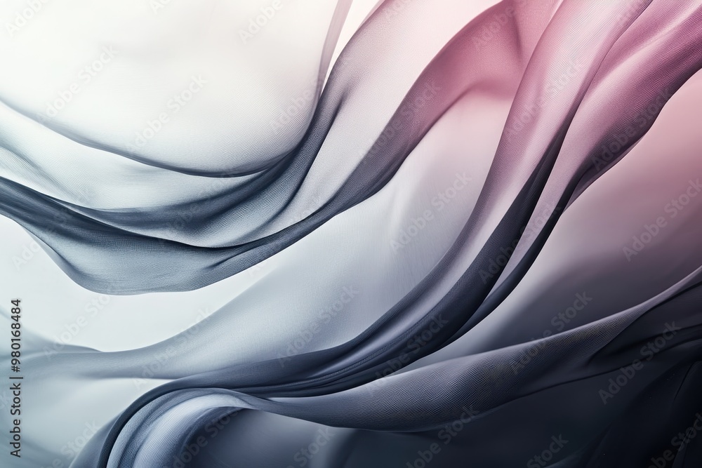 Obraz premium Abstract Swirling Fabric with Gray and Pink Hues