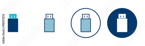 Usb icon vector isolated on white background. Flash disk icon vector