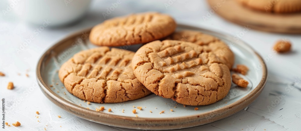 Peanut Butter Cookies On A Plate Peanut Butter Cookies On A Plate