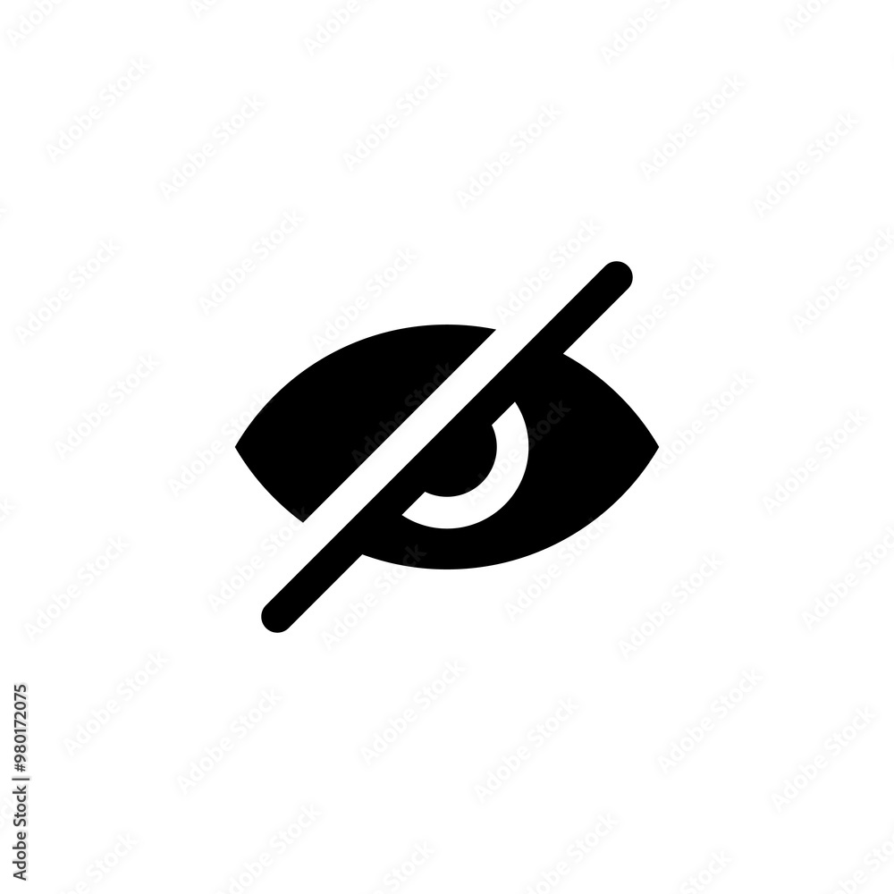 closed eye, eye slash, hide solid icon design concept closed eye, eye slash, hide solid icon design concept