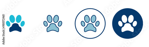 Paw icon vector isolated on white background. Paw Print icon