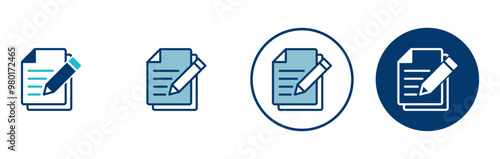 Note icon vector isolated on white background. Taking note icon vector. Edit line icon. Document write. Content writing