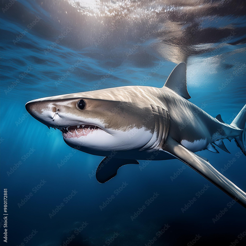 Naklejka premium great white shark