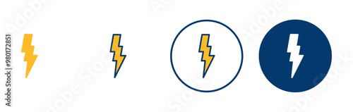 Lightning icon vector isolated on white background. Bolt icon vector. Energy and thunder electric icon