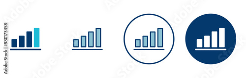 Growing graph Icon vector isolated on white background. Chart icon. Graph vector