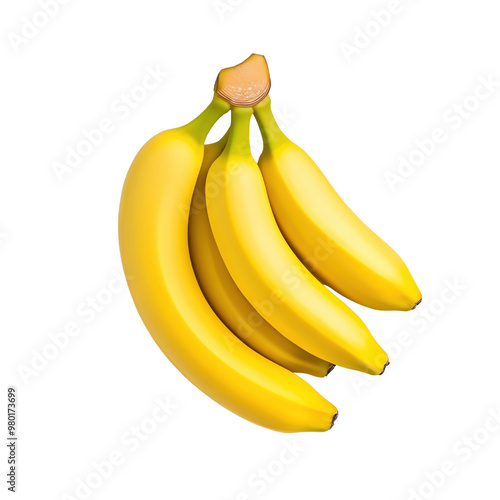 A vibrant cluster of ripe yellow bananas, perfect for health and nutrition themes, adding a fresh touch to any design.