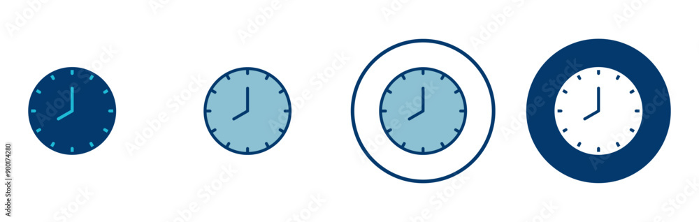 Clock icon vector isolated on white background. Time icon vector. Clock vector icon Clock icon vector isolated on white background. Time icon vector. Clock vector icon
