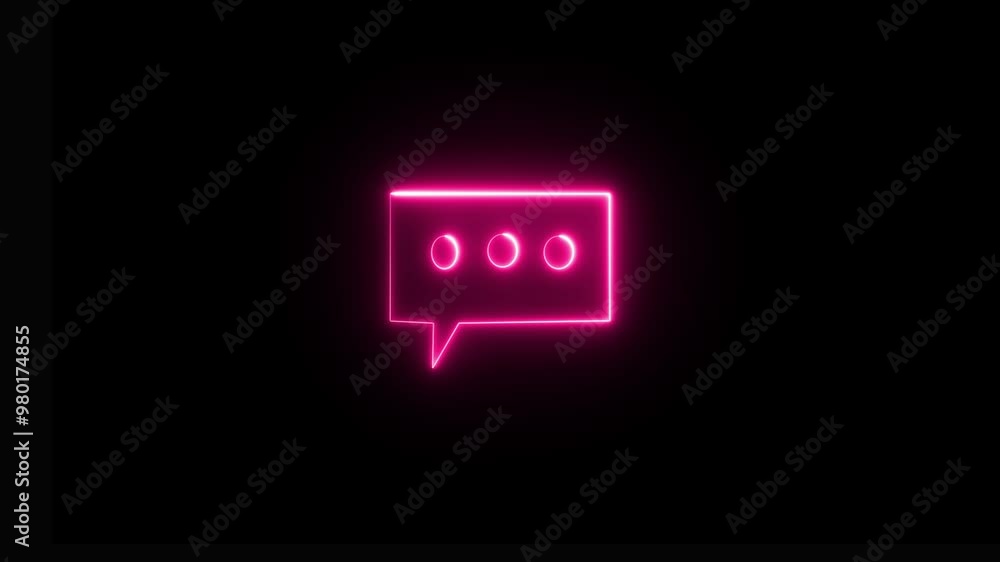 Glowing neon light massage icon animation. Abstract bright neon mail inbox icon background animated, logo symbol, social media. Glowing neon light massage icon animation. Abstract bright neon mail inbox icon background animated, logo symbol, social media.