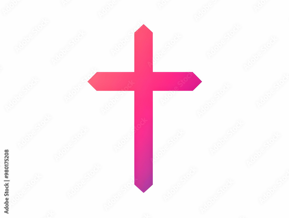 Obraz premium A modern, colorful cross symbol representing faith, spirituality, and hope, perfect for religious or artistic themes.