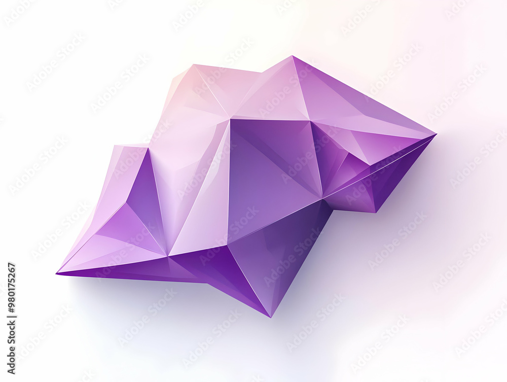 A stunning purple geometric shape with intricate facets, perfect for abstract design projects and modern art themes. A stunning purple geometric shape with intricate facets, perfect for abstract design projects and modern art themes.