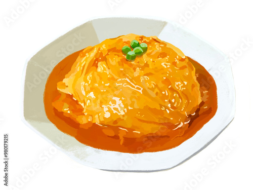Принти на полотні 天津飯（グリンピース付き）
