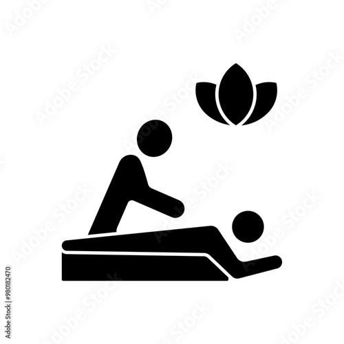 massage concept line icon. Simple element illustration. 
massage concept outline symbol design.