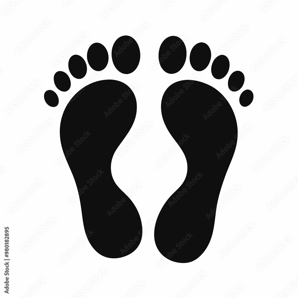 human footprint silhouette vector, barefoot footprint icon
human footprint silhouette vector, barefoot footprint icon