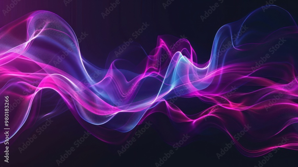 Abstract Waves of Light in Purple and Blue Abstract Waves of Light in Purple and Blue