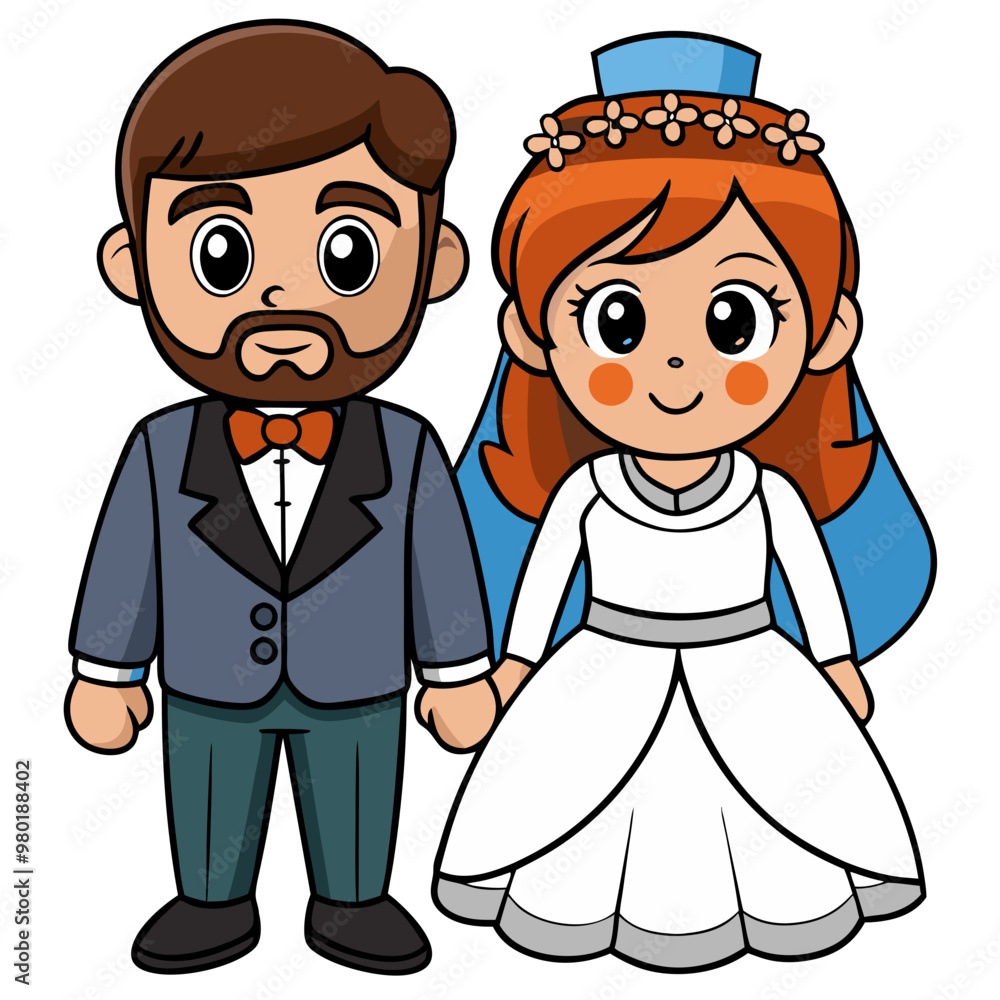 Marriage couple with man and woman bride and groom Marriage couple with man and woman bride and groom