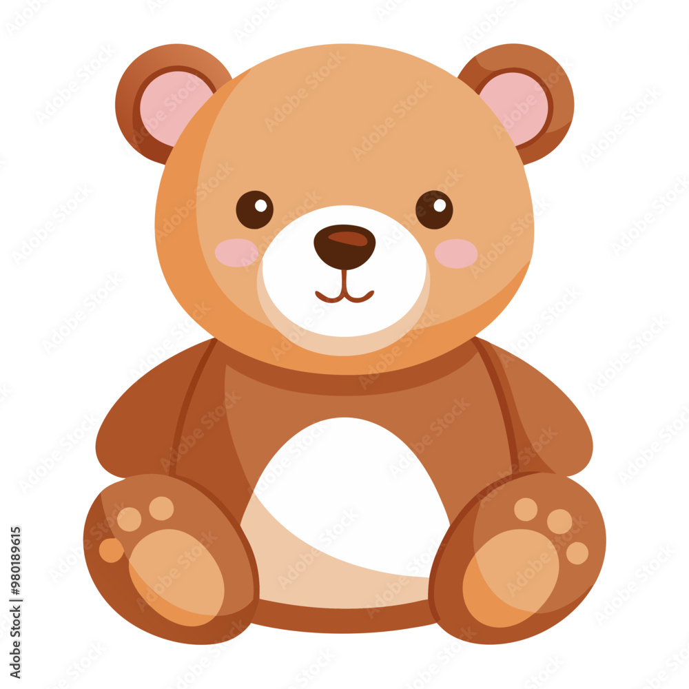 Obraz premium Little Funny Teddy Bear Cartoon