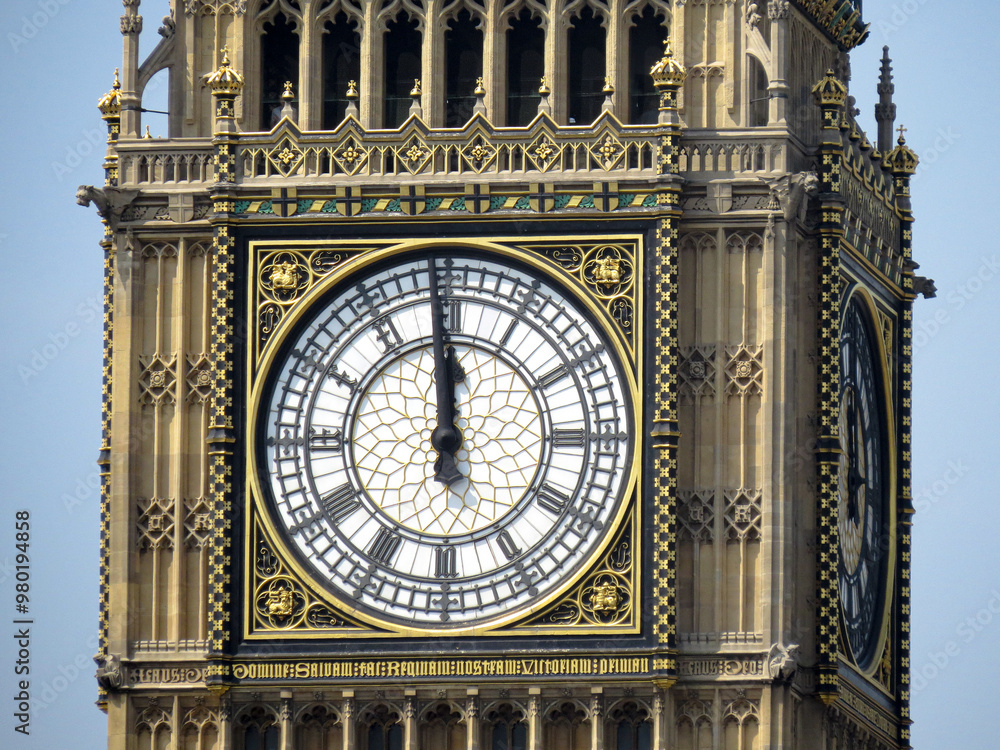 A clear view of Big Ben with a bright sky in the background, highlighting the intricate architecture of the clock tower. Iconic London landmark. A clear view of Big Ben with a bright sky in the background, highlighting the intricate architecture of the clock tower. Iconic London landmark.