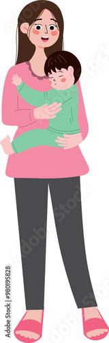 Parent hug kid