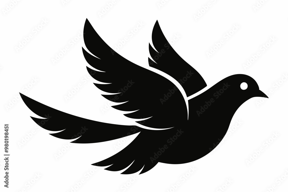 Peace dove silhouette, Black dove icon, Peace symbol collection Peace dove silhouette, Black dove icon, Peace symbol collection