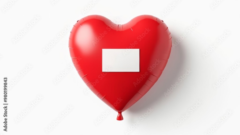Heart Balloon Mockup: Red Love Symbol with Blank Label for Valentine's Day and Romantic Event Promotions Heart Balloon Mockup: Red Love Symbol with Blank Label for Valentine's Day and Romantic Event Promotions