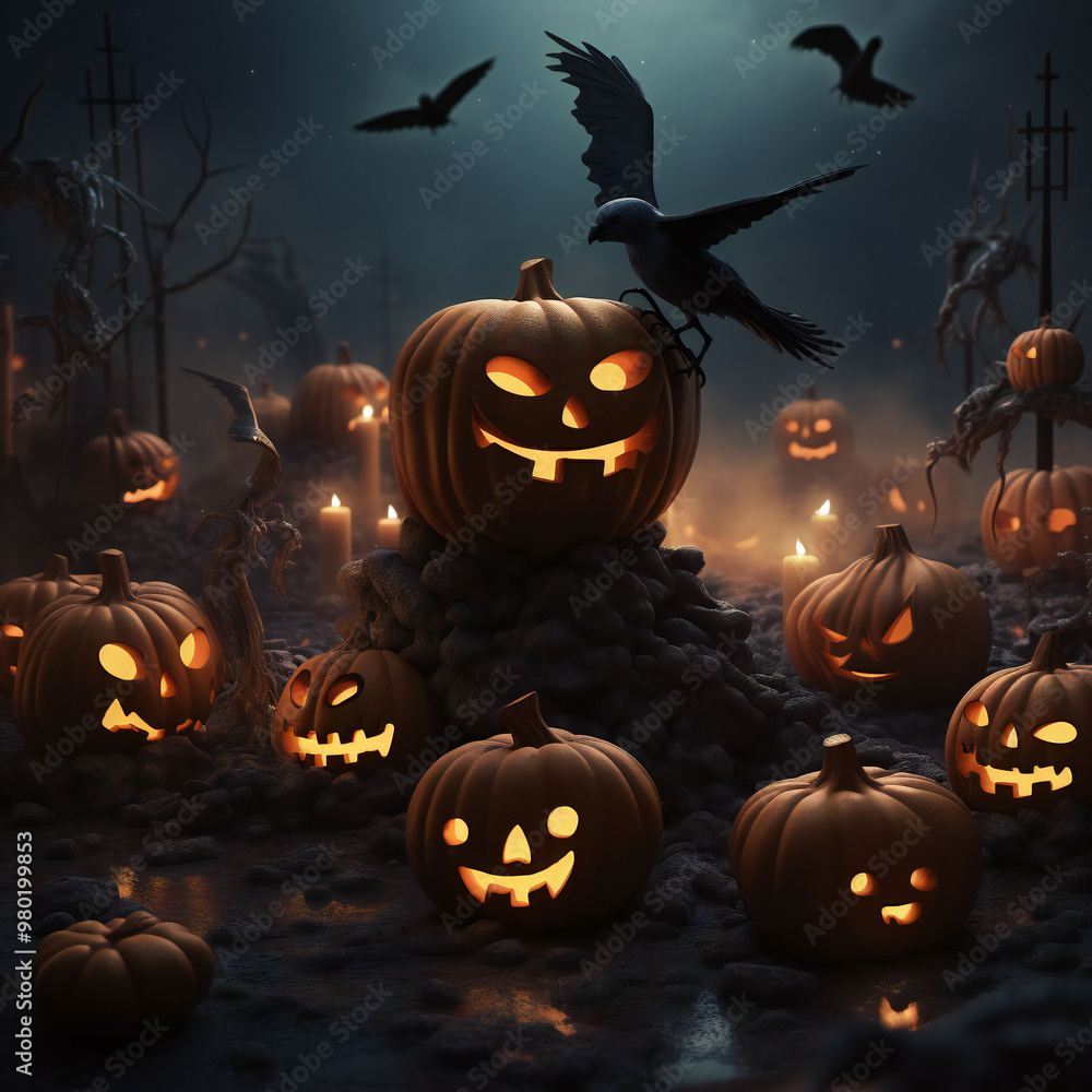 Halloween 3d Elements Isolated for social media post Halloween 3d Elements Isolated for social media post