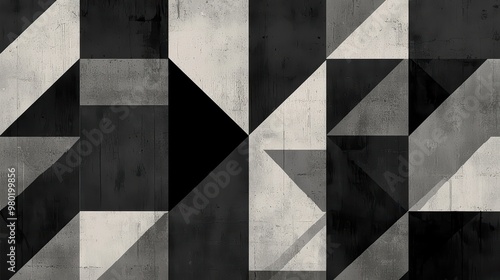 Dark Geometric Patterns. A modern and sharp geometric pattern in various shades of black and dark gray.