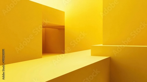 A bold minimalist yellow design with strong, solid color and clean lines, creating a striking and modern visual effect.