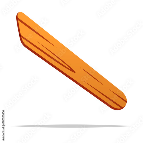 Wooden modeling tool for sculpting vector isolated illustration