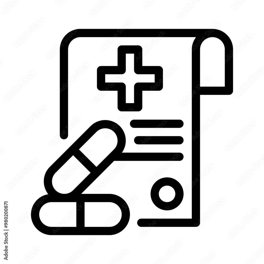 prescription line icon prescription line icon