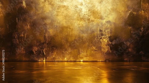 A deep and dark gold background with rich, subdued tones, offering a luxurious and elegant atmosphere. photo