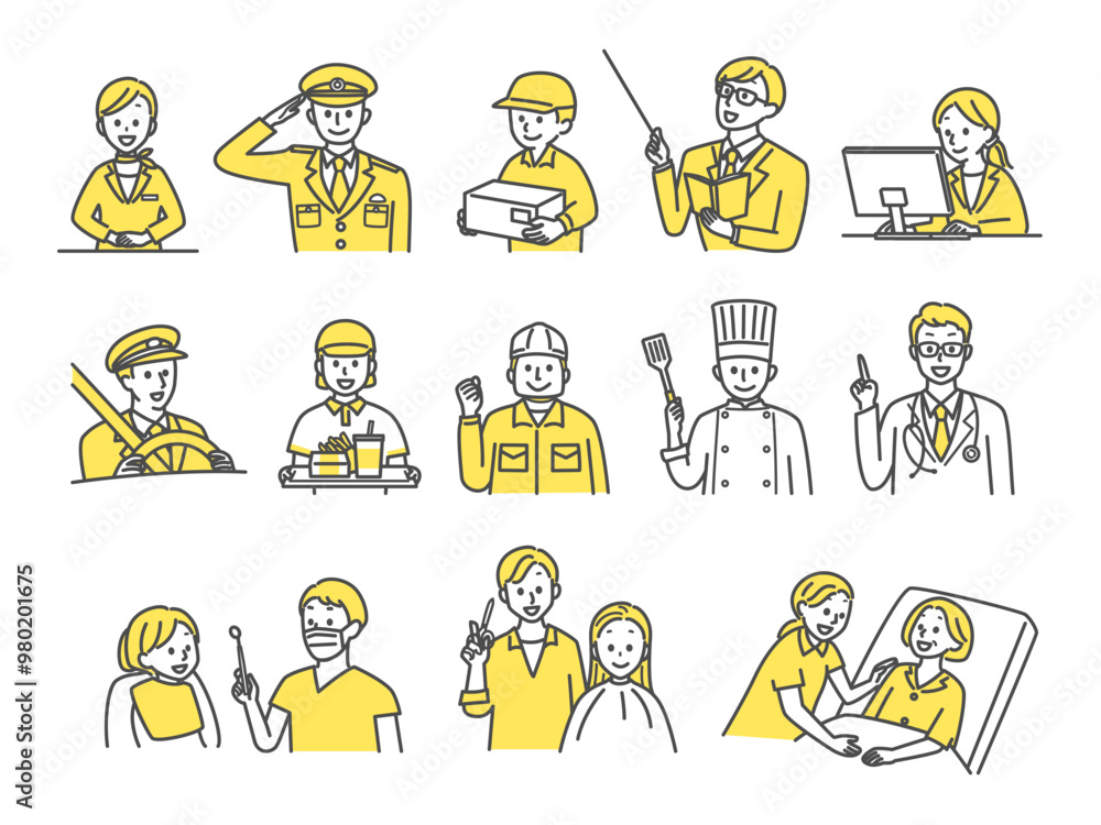 illustration of variety of job illustration of variety of job