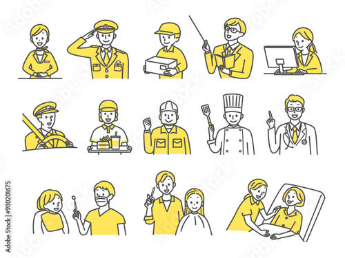 illustration of variety of job